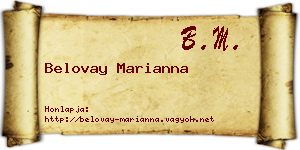 Belovay Marianna névjegykártya